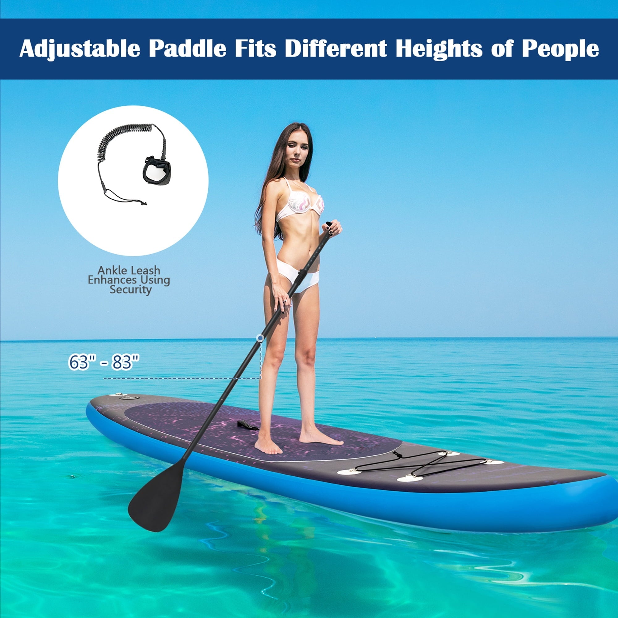 Gymax 11 ft Inflatable Stand-Up Paddle Board Non-Slip Deck Surfboard w/ Hand Pump