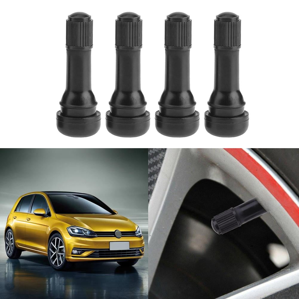 Chinatera 4pcs TR438 Snap-in Rubber Tubeless Tire Car Wheel Tyre Valves with Dust Cap