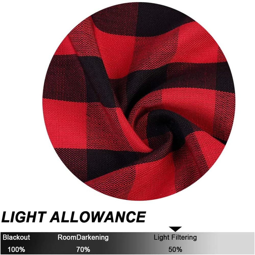 Plaid Valances Curtain, Rod Pocket Thicken Yarn Dyed Buffalo Check Gingham Curtains Valance