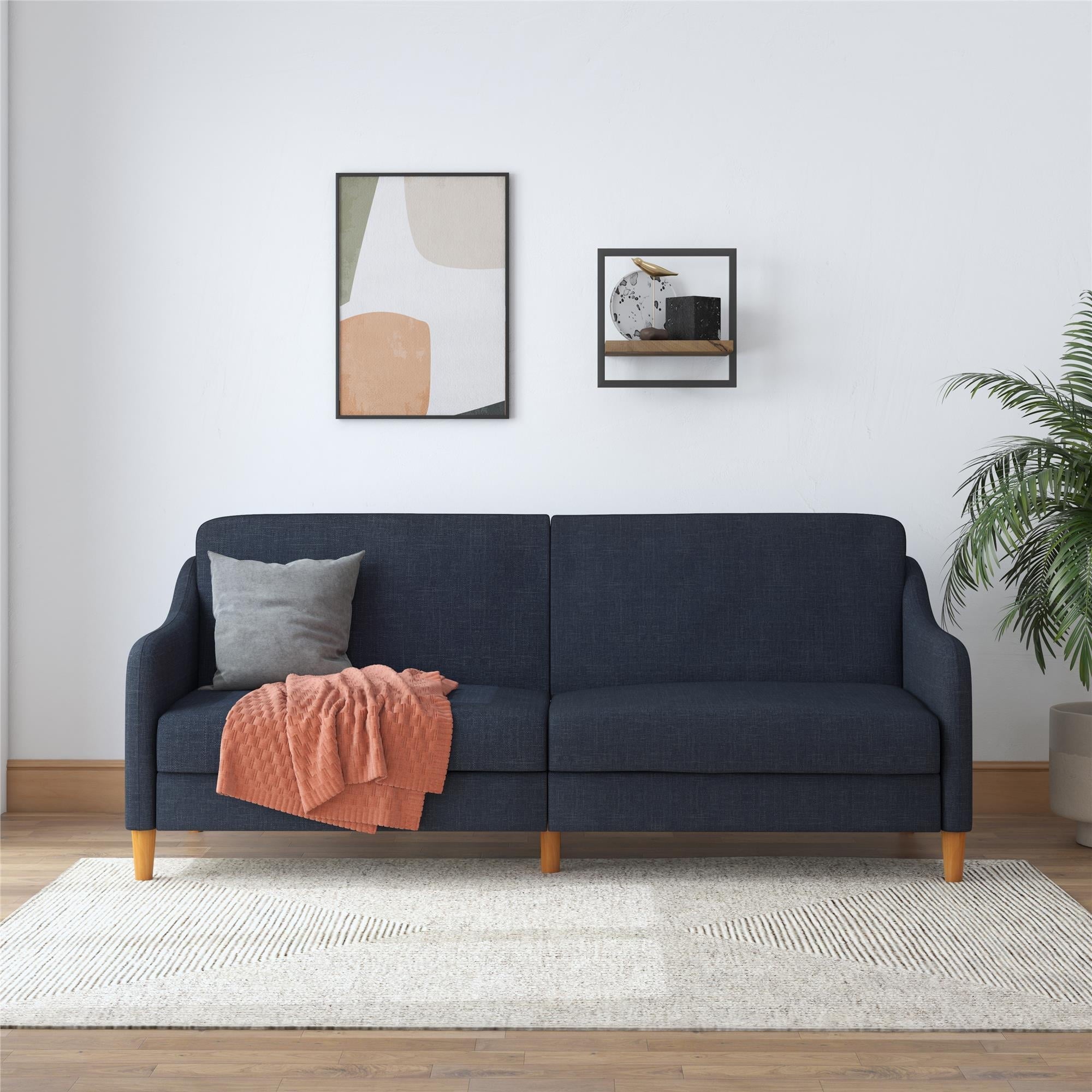 DHP Jasper Coil Futon, Navy Linen