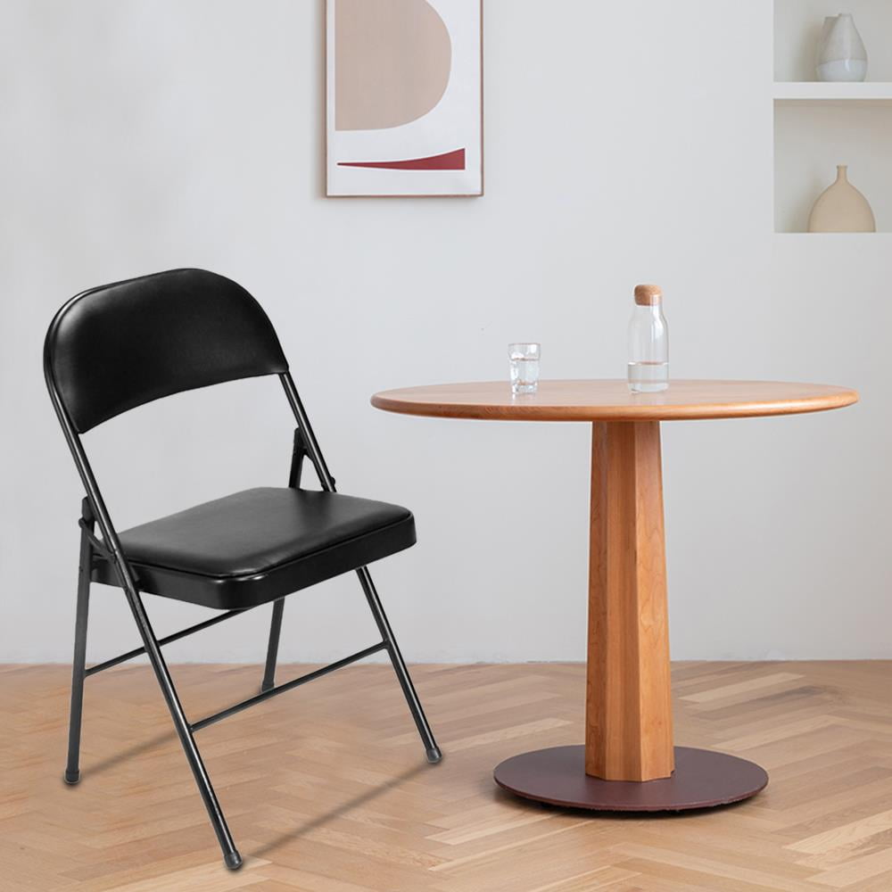 UBesGoo 6 Pack Folding Chairs Cushioned Padded Seat Wedding Chairs with Metal Frame Home Office Party Use Black