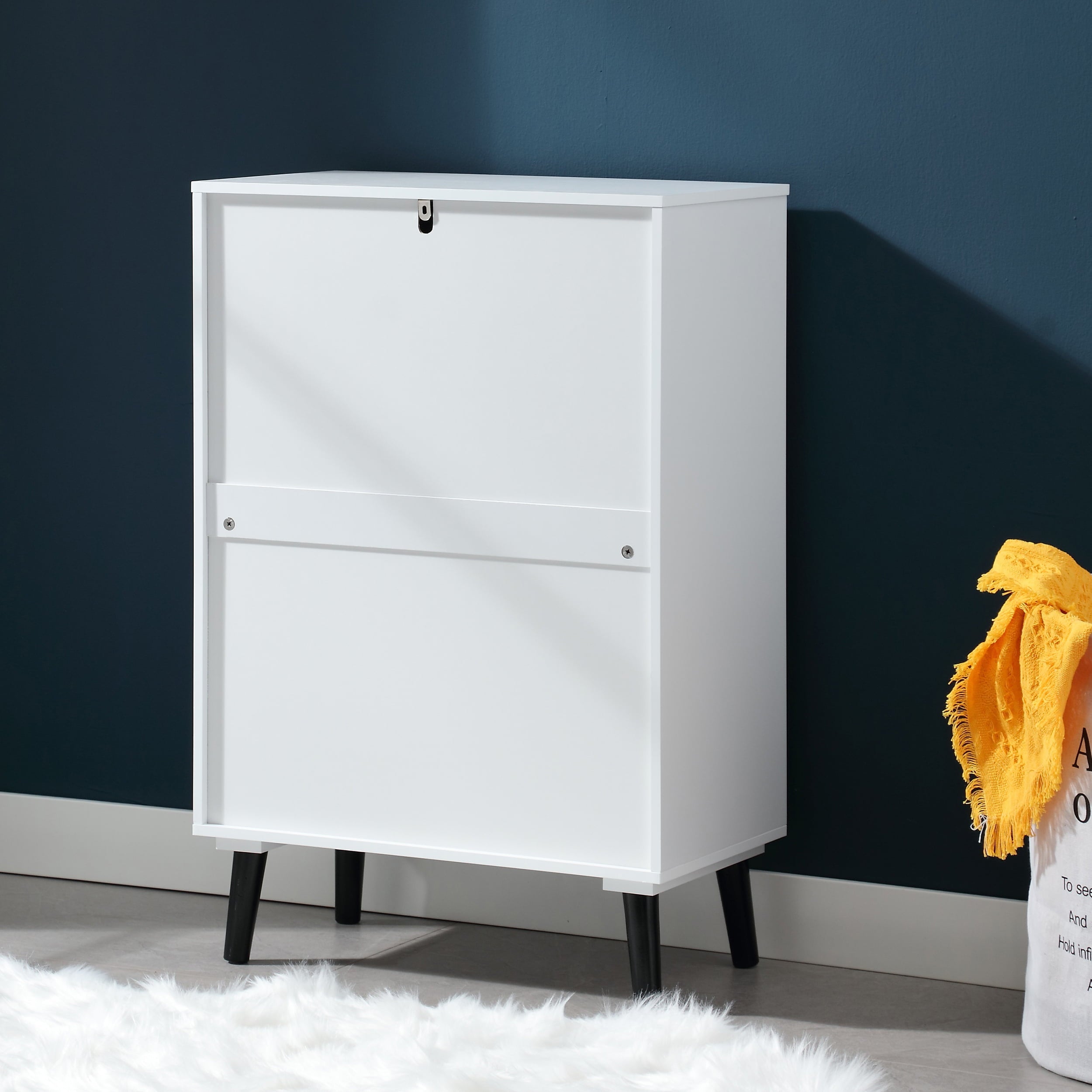 NOVALLA 62 Inch TV Stand Set, 2 Piece Entertainment Center, 1 Sideboard and 1 Tall Cabinets, TV Console Table for Living Room, Bedroom, Entryway, White