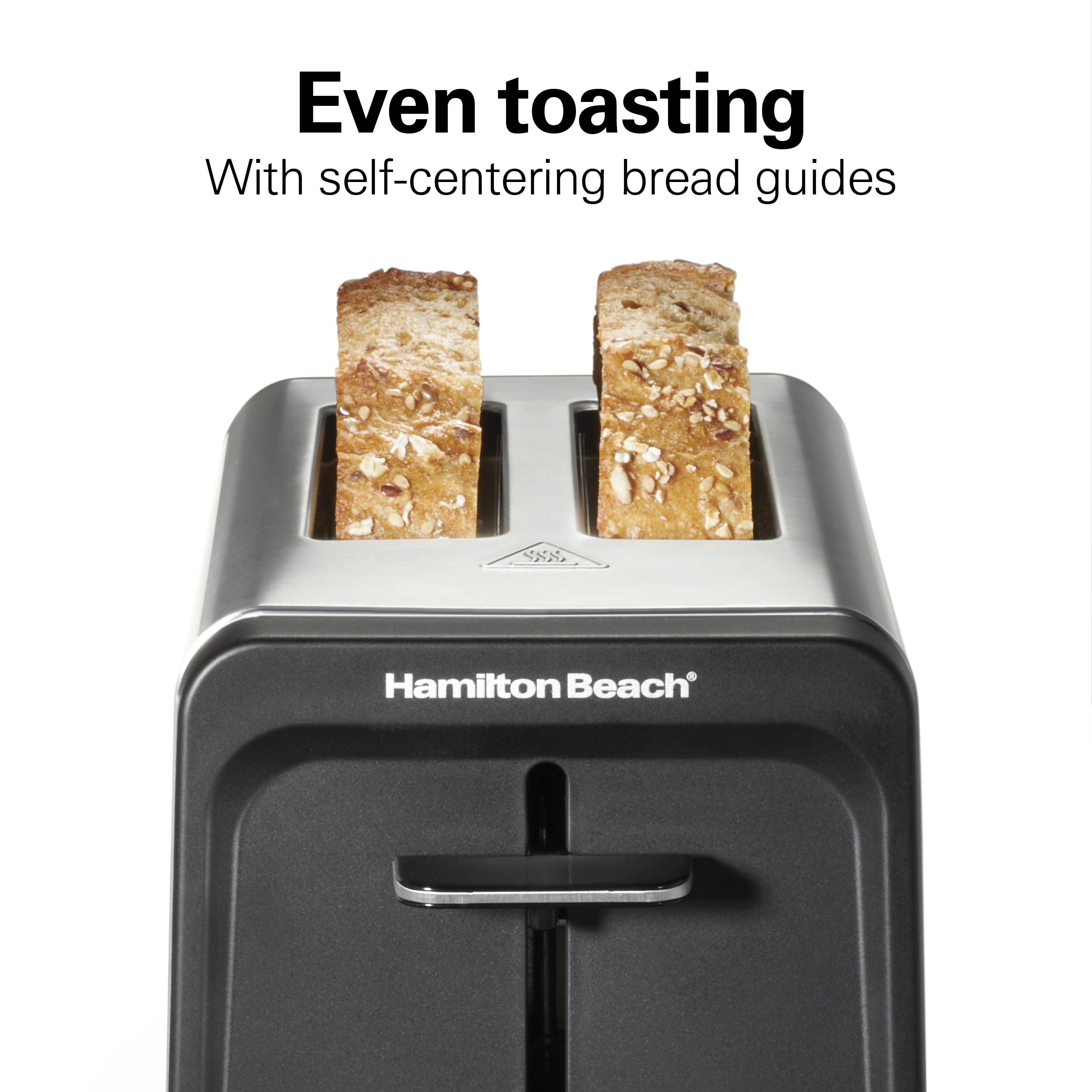 Hamilton Beach 2 Slice Toaster with Wide Slots, Bagel Function, Toast Boost, Stainless, New, 22997F