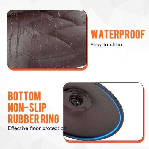 Bar Stools Set of 2 Counter Height Swivel Stool PU Leather Modern Height Stools