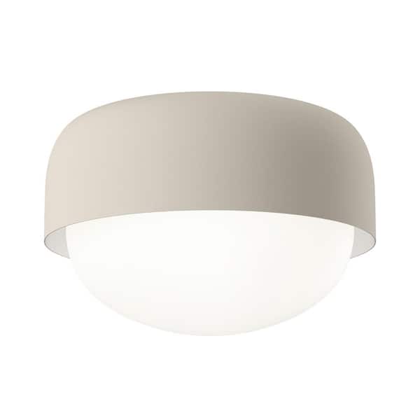 Canopy 10.35 in. 1-Light Greige Modern Hallway Convertible Flush Mount Ceiling Light