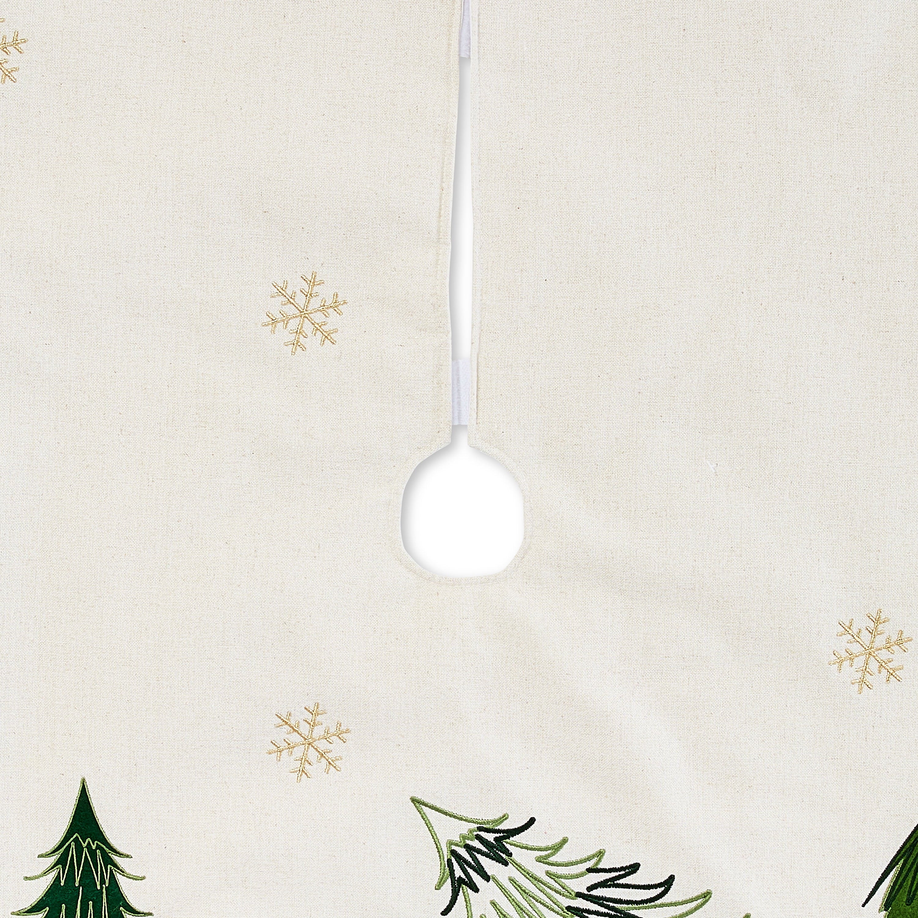 Plaid Trim and Truck Linen Christmas Tree Skirt, 48