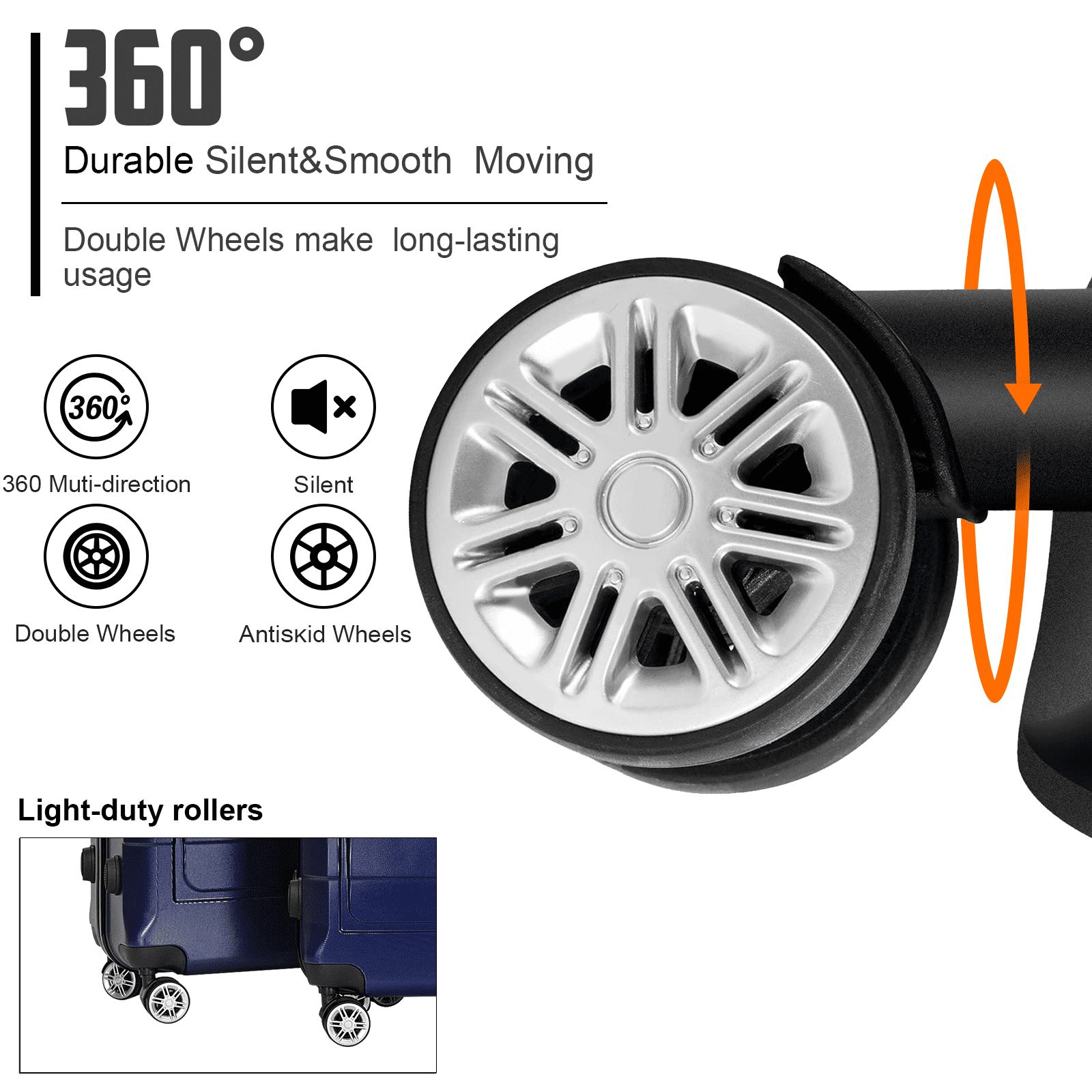 AEDILYS 3 Piece Suitcase Luggage Set - Blue