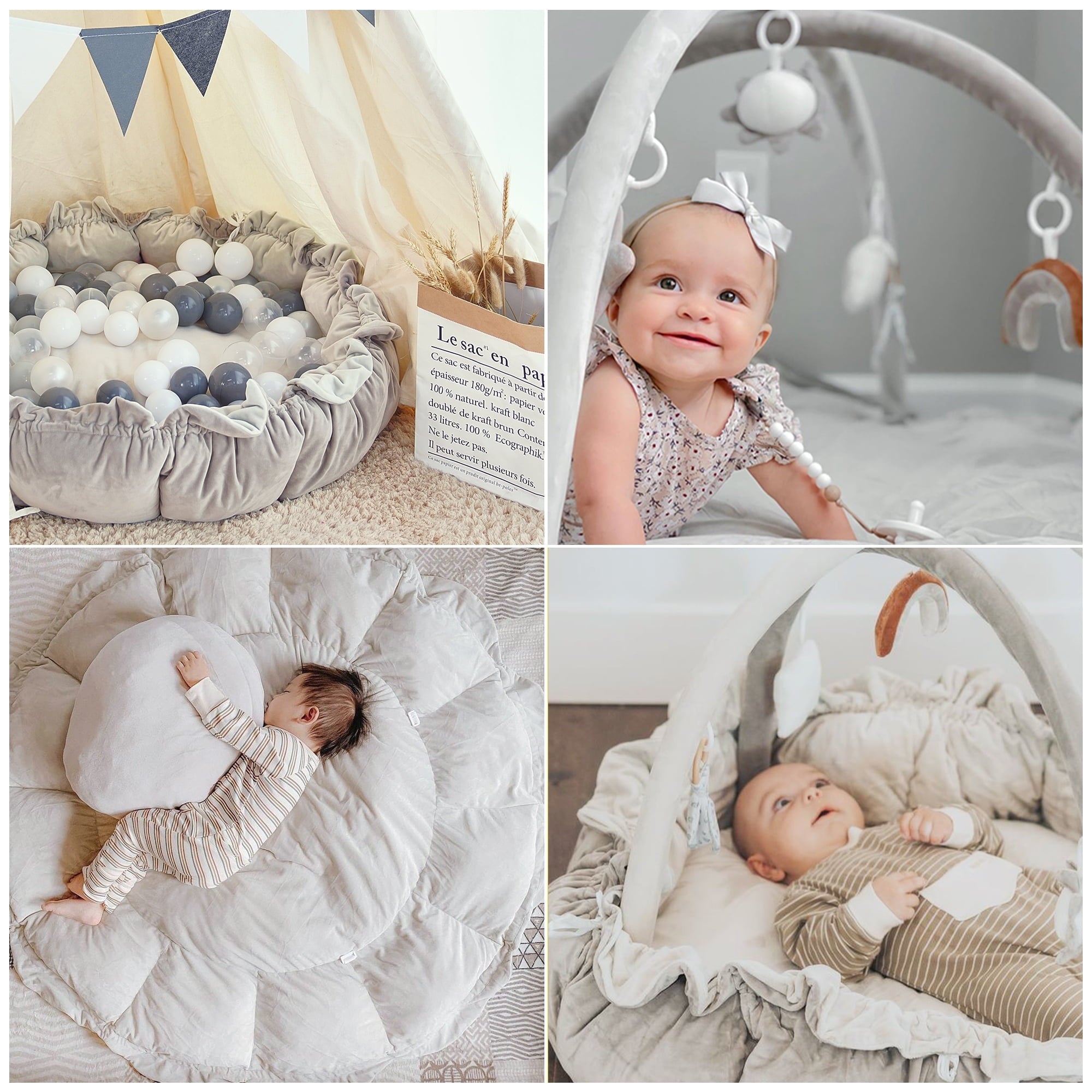 5-in-1 Thick & Plush Play Gym, Convertible Stage-Based Developmental Activity Gym & Play Mat from Baby to Toddler, Ball Pit, Pet Cushion, Balls are not Included