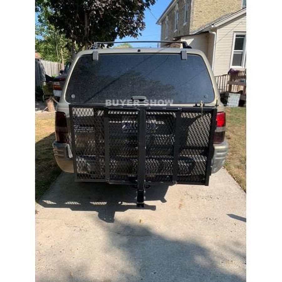 HECASA 500lbs Carrier Hitch Mounted Cargo Folding Scooter and Wheelchair Carrier Mobility Rack with Loading Ramp