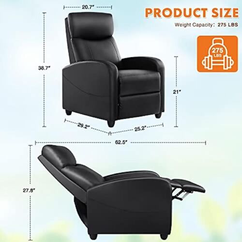 PU Leather Recliner Chair Living Room Massage Single Sofa Home Theater Chairs