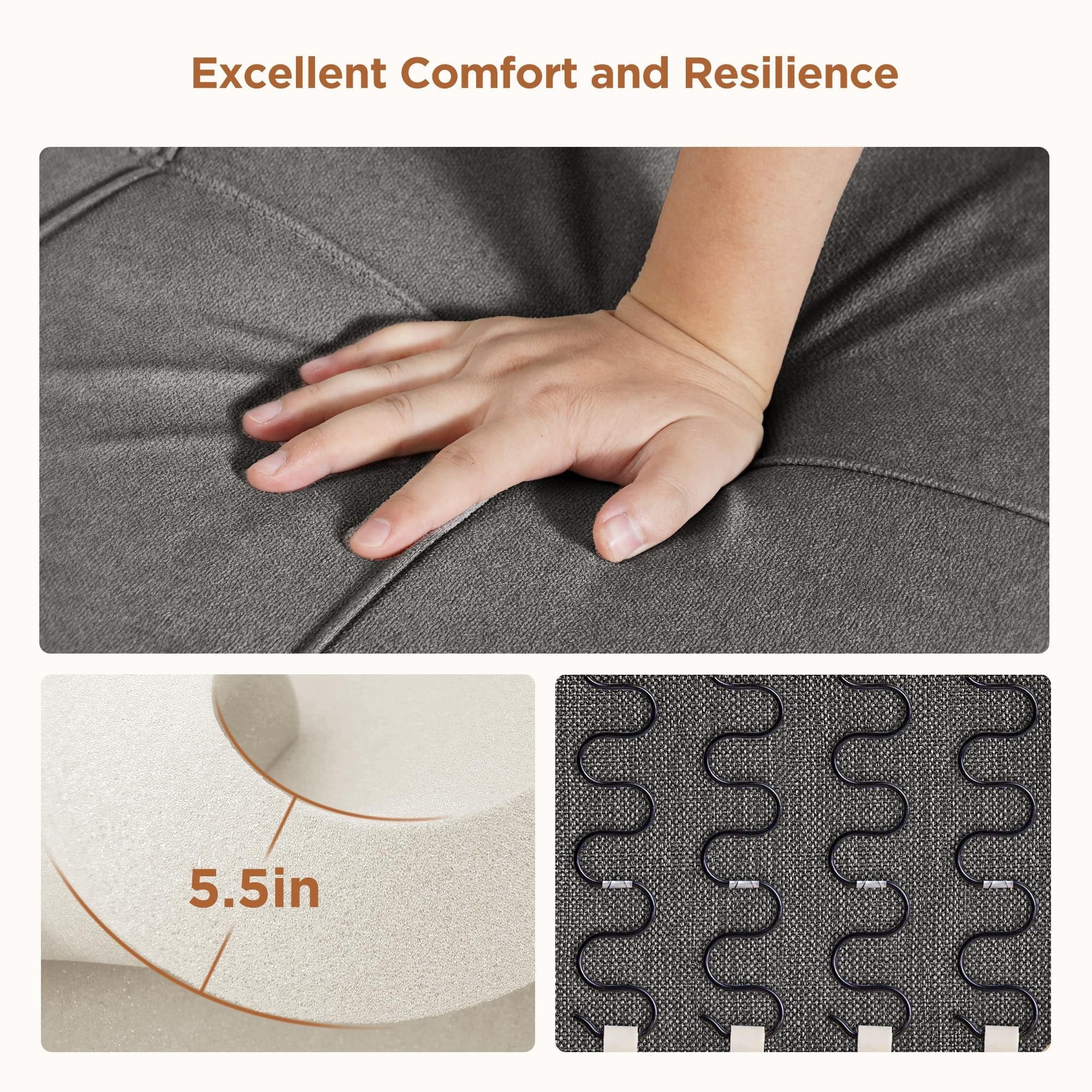 Convertible Sofa Bed, 73.6'' 3 in 1 Sleeper Chair Bed with Adjustable Backrest, Dark Gray