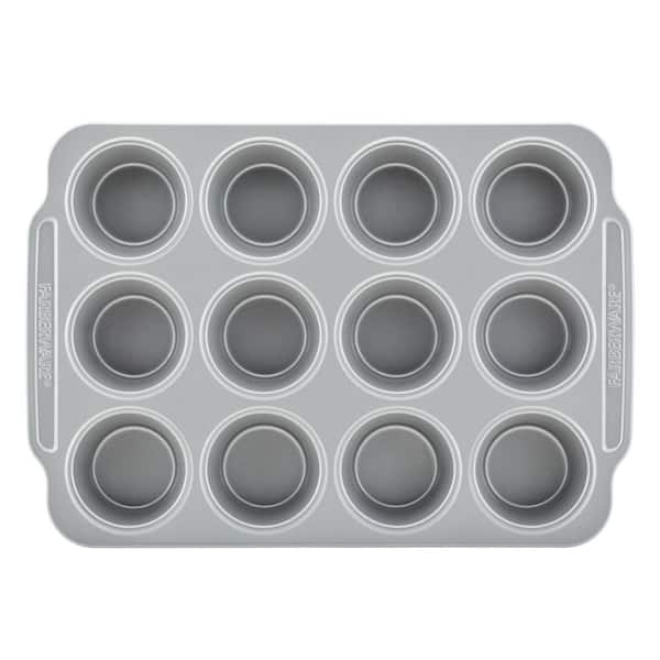 Double Batch 2-Piece Gray Muffin and Cupcake Pan Set