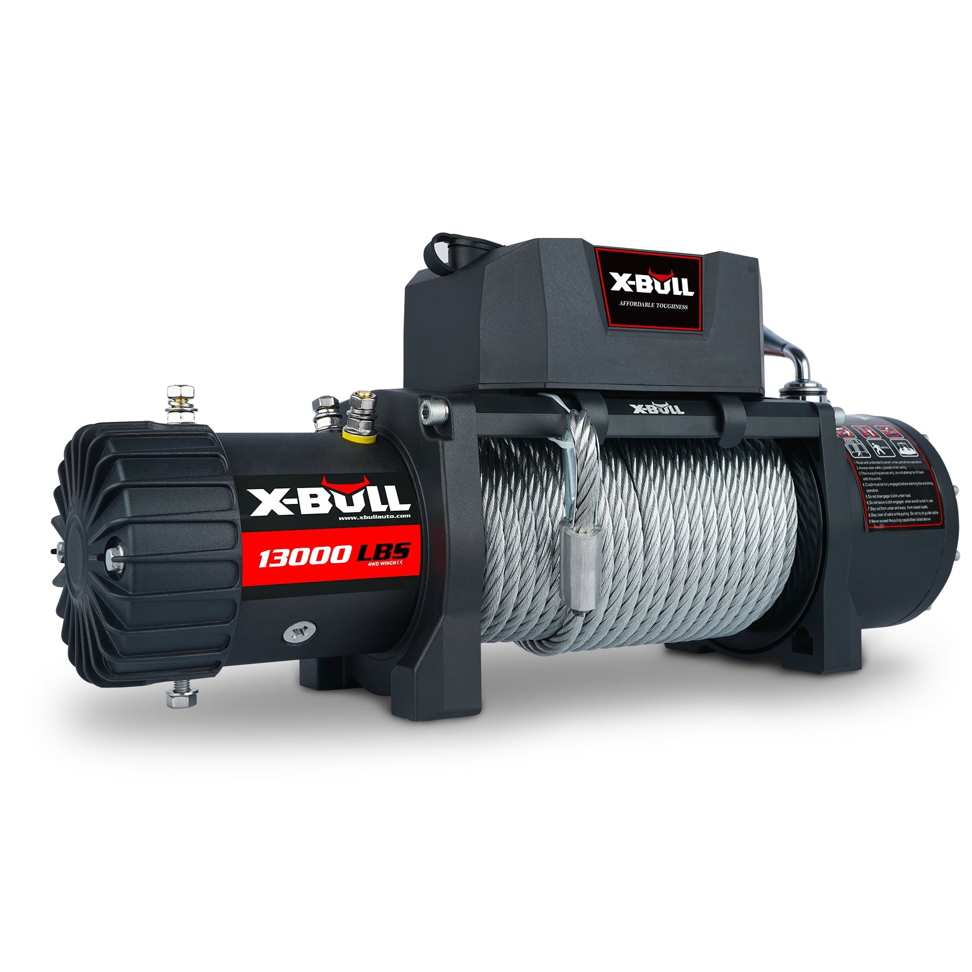 X-BULL Electric Winch 13000LBS 12V Winch Steel Cable SUV Jeep Truck Towing Winch 4WD Off-Road