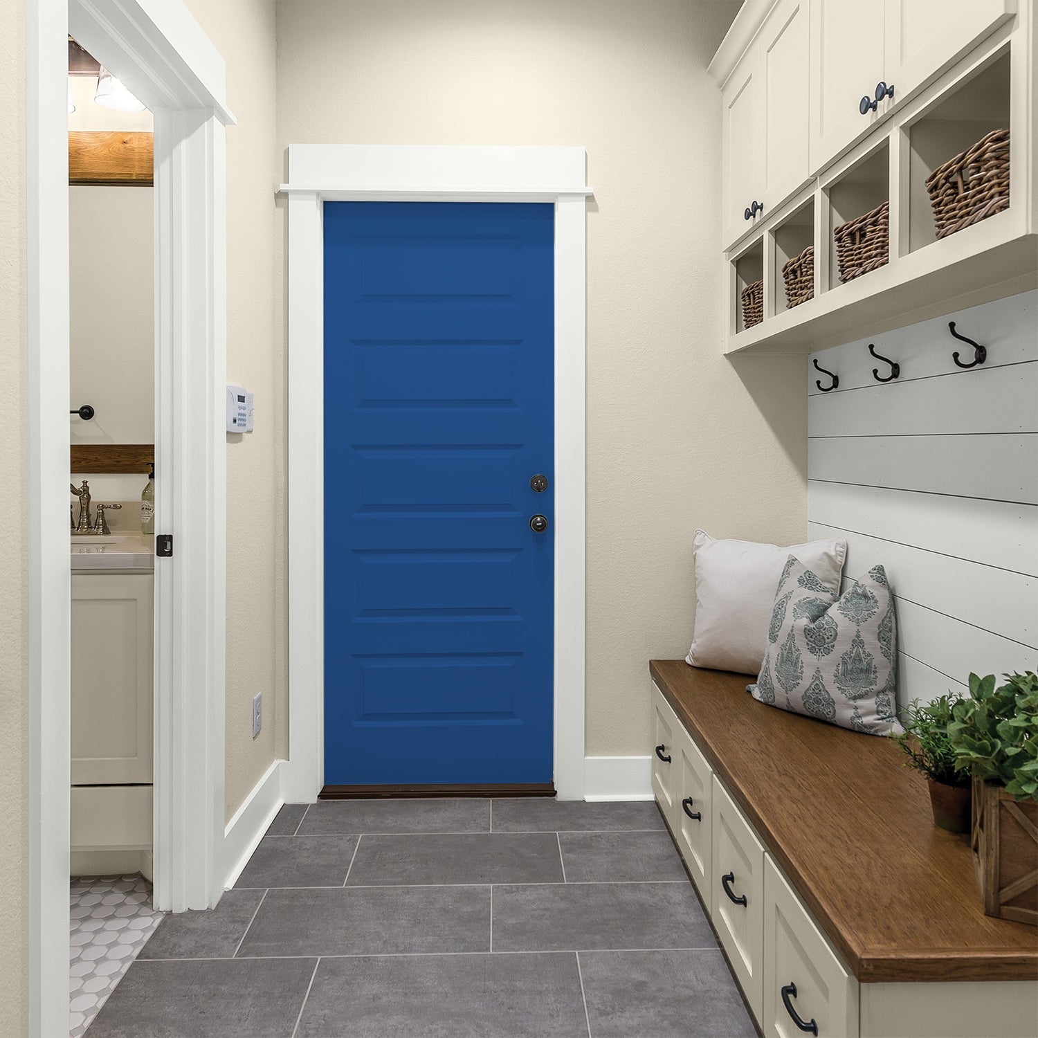 Glidden One Coat Interior Paint + Primer Brilliant Blue / Blue, Semi-Gloss, 1 Gallon