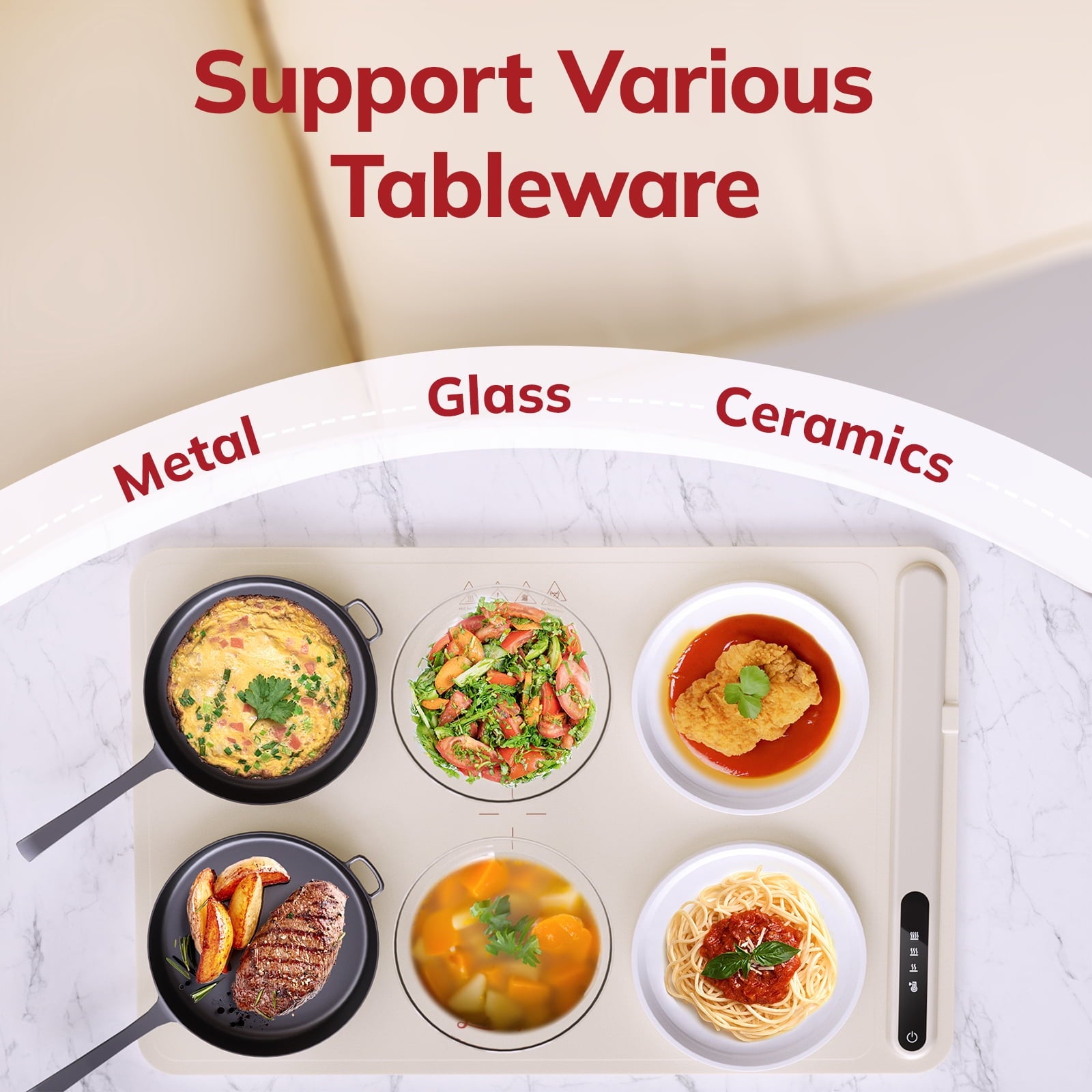 Food and Plate Warming Tray, Electric Food Warming Tray for Buffet Serving Multifunctional Food Warmer Plate Hot Plate Keeps Food Hot Warming Serving Tray Restaurants Events Home Dinners - BW601