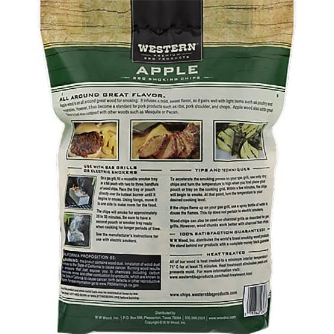 Western Premium BBQ Products Apple BBQ Smoking Chips, 180 cu in