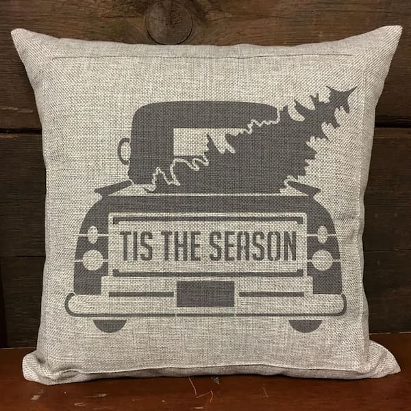 Tis the Season Vintage Truck with Tree Stencil and Free Bonus Stencil