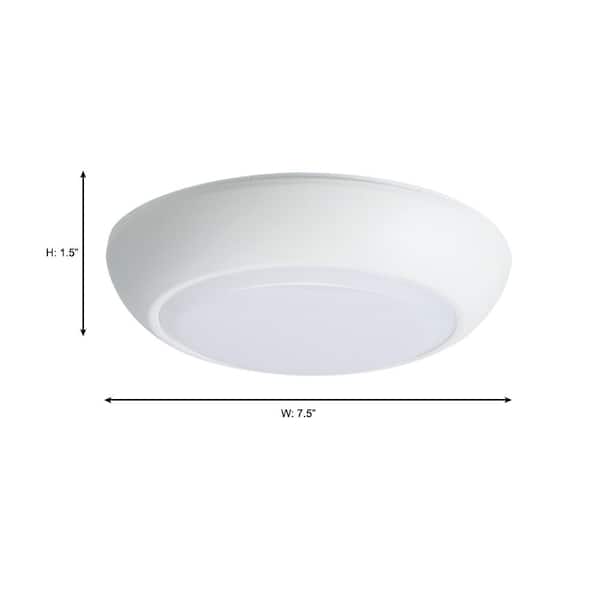 CLD 7 In. White Flush Mount with Frosted Glass Shade
