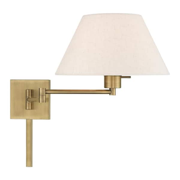 Swing Arm Wall Lamps 1 Light Antique Brass Swing Arm Wall Lamp