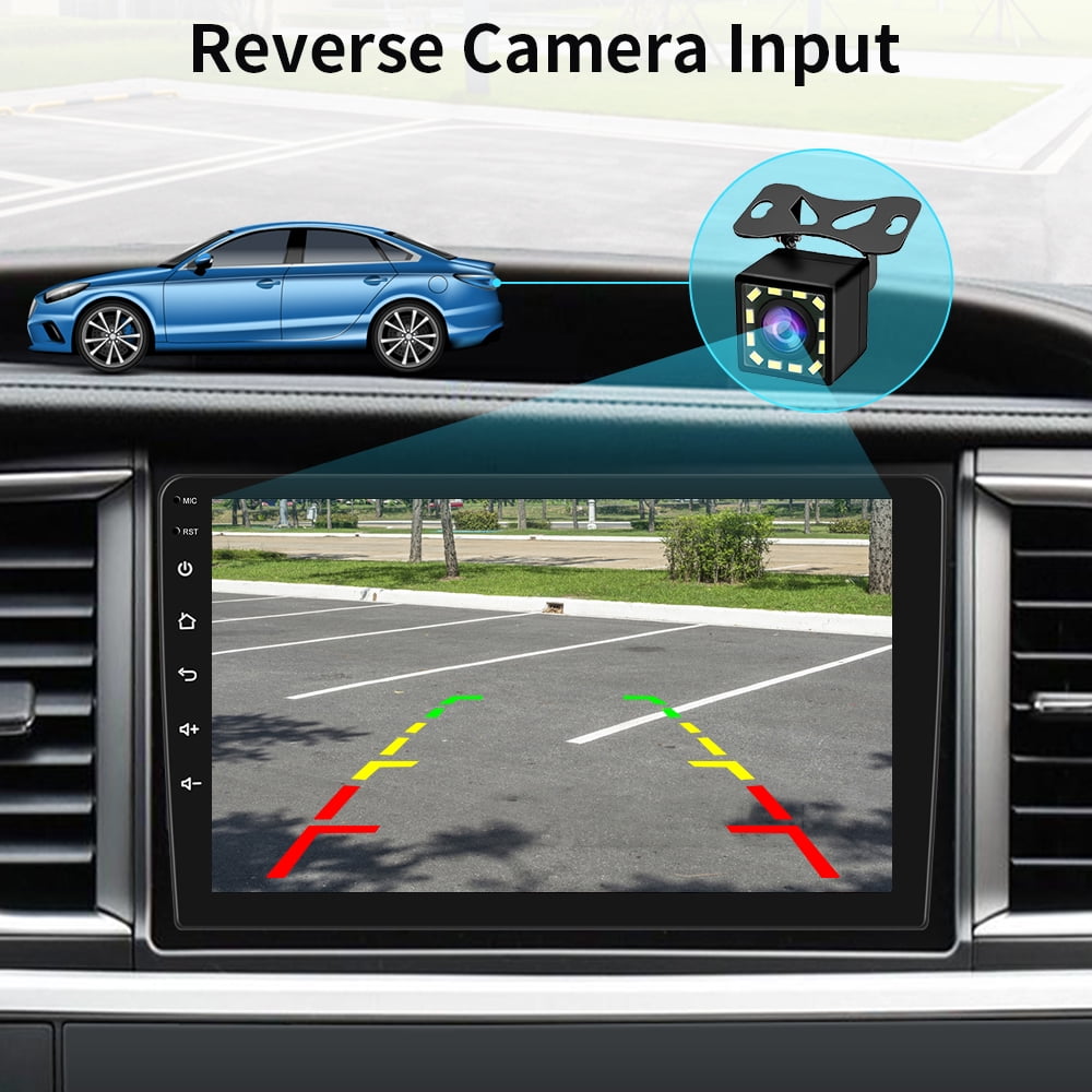 Podofo Android 12 Double 2 Din Car Stereo Radio 10.1'' HD Touch Screen 1080P 10 inch Car Multimedia Player Head Unit Bluetooth WIFI GPS USB FM Receiver Mirror Link, with Rearview Camera