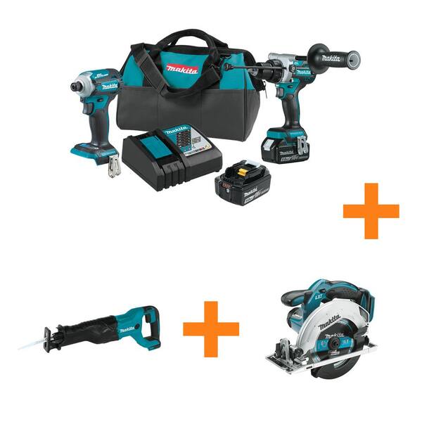 18V LXT Lithium-ion Brushless 2-pc Combo Kit 5.0Ah with bonus 18V LXT Recipro Saw and 18V LXT 6-1/2 in. Circular Saw