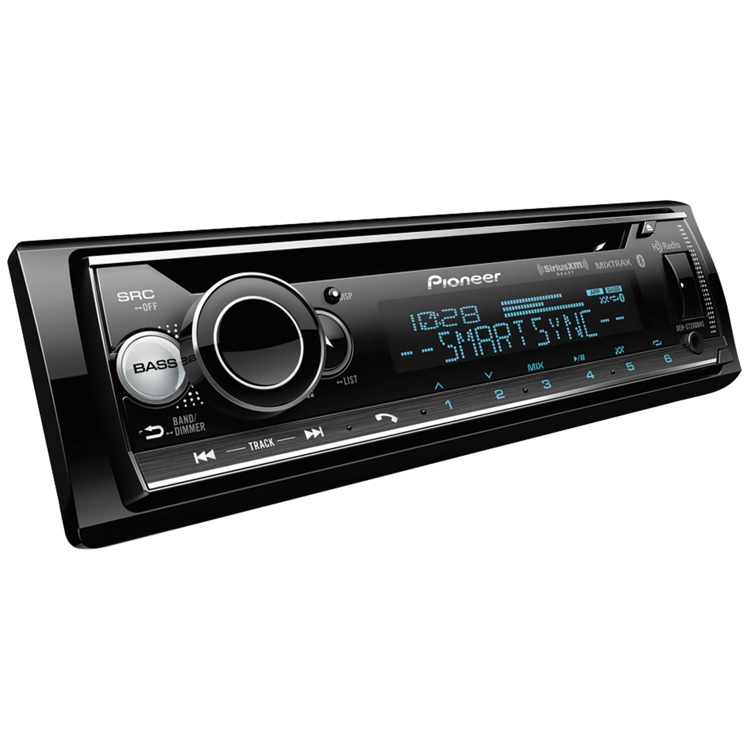 Pioneer DEH-S7200BHS Single-DIN In-Dash CD Receiver with Bluetooth, HD Radio, and SiriusXM Ready