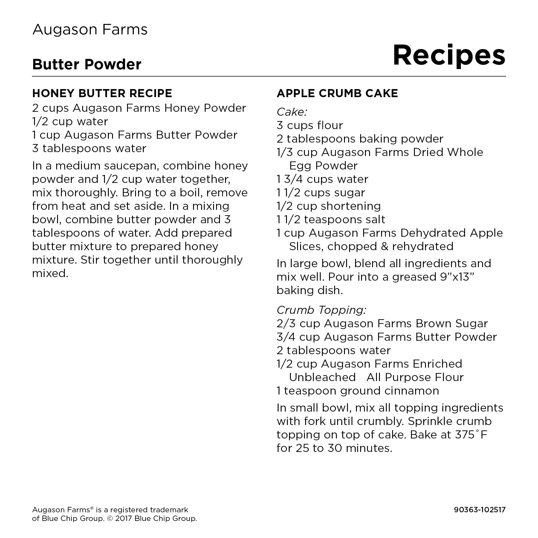 Augason Farms Butter Powder 2 lbs 4 oz No. 10 Can