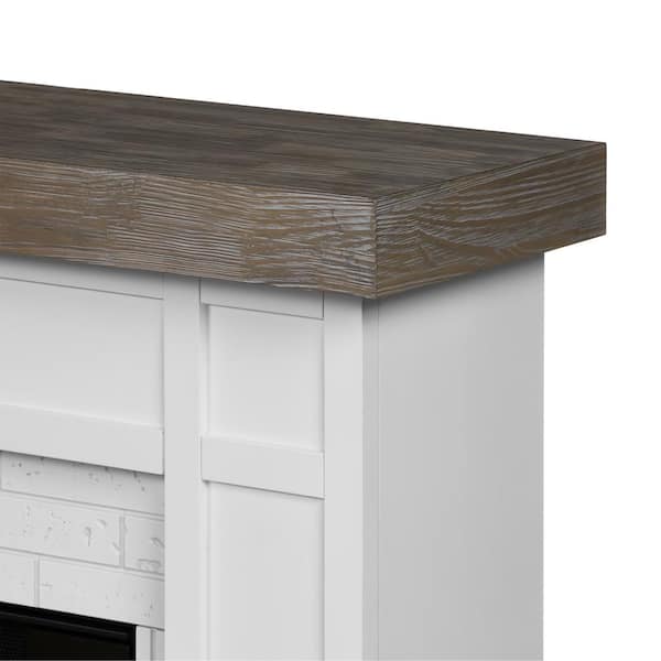 Cravenhall 64 in. Freestanding Wooden Electric Fireplace in White