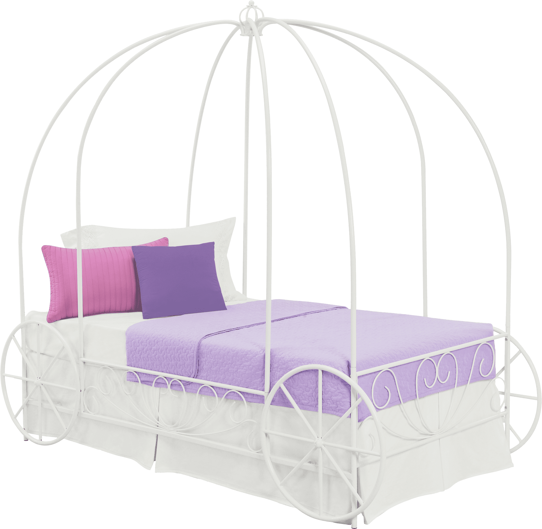 DHP Carriage White Metal Bed, Twin