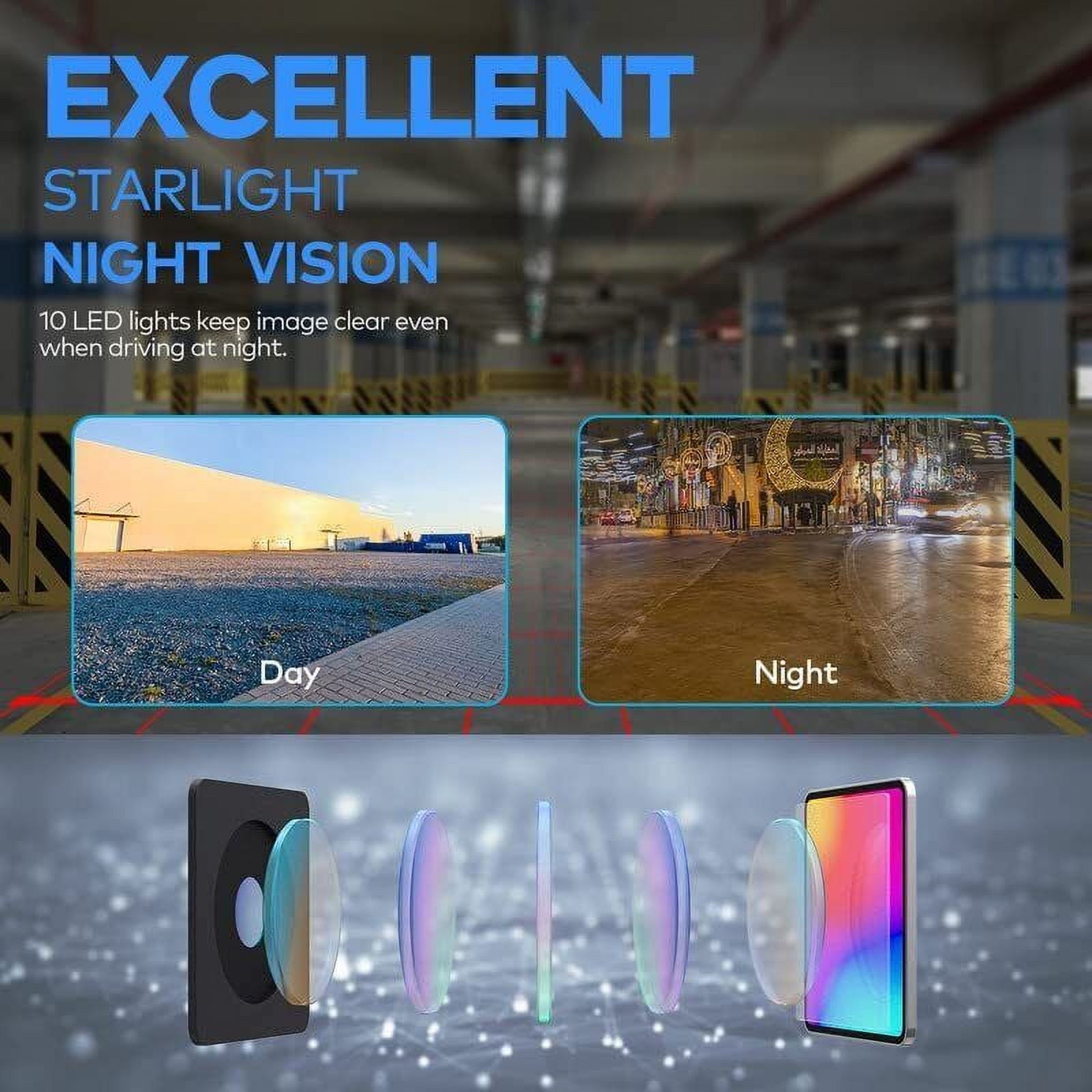 eRapta ERT01 HD Backup Camera for Car, Rear View Camera License Plate Reverse Camera for Truck Trailer SUV Pickup Universal Vehicles 149° Wide Angle Crystal Night Vision 9 Level Waterproof