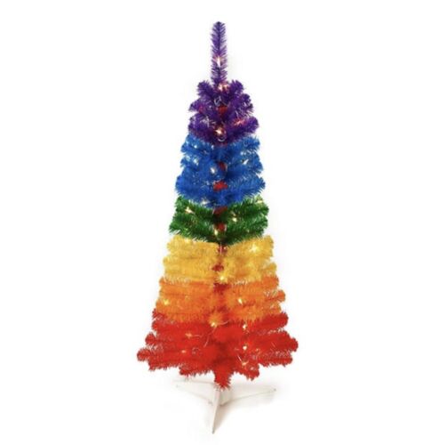 4 FT  Rainbow Pre-Lit Rainbow Christmas Tree Holiday Winter Wonder Lane NEW
