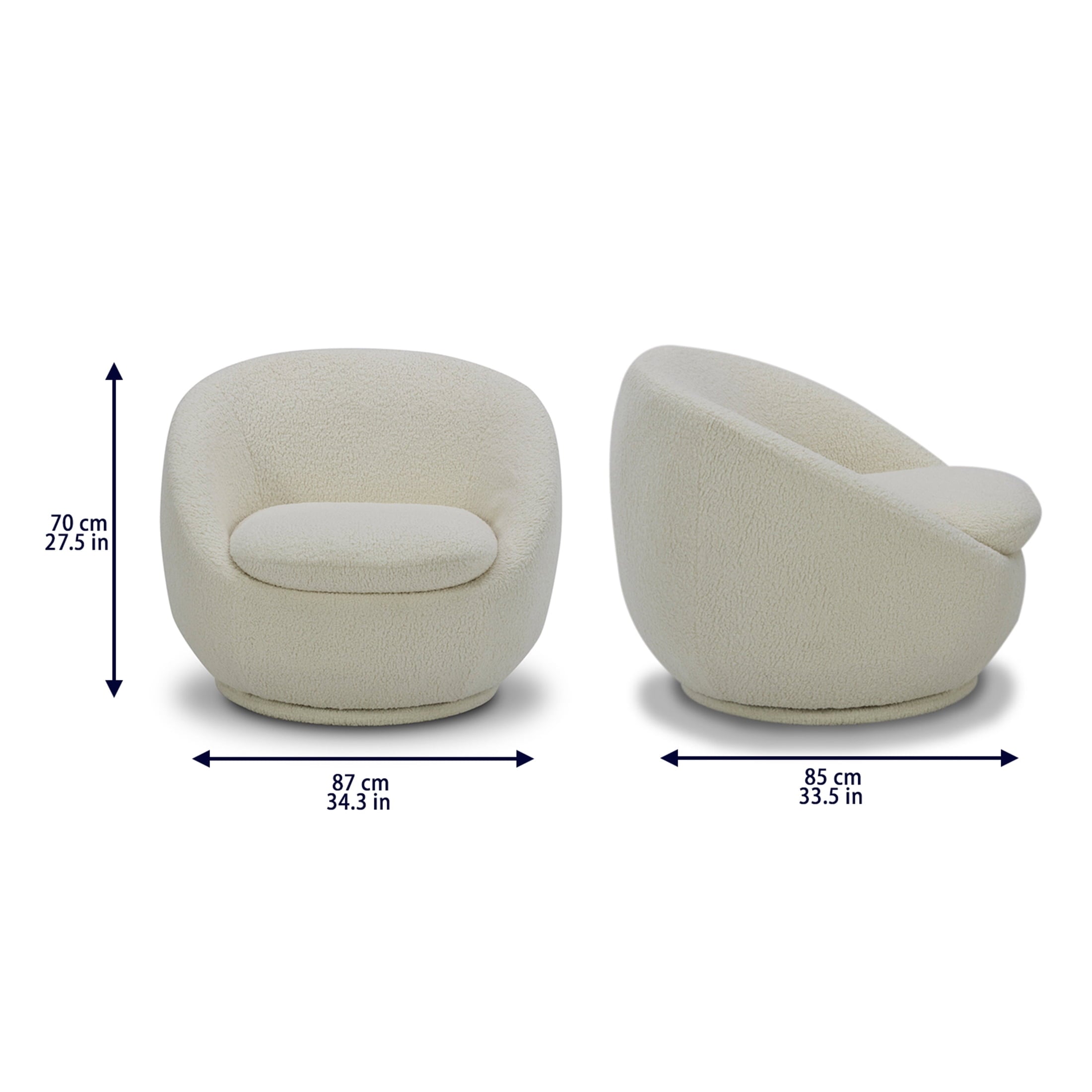 Better Homes & Gardens Mira Swivel Chair, Cream