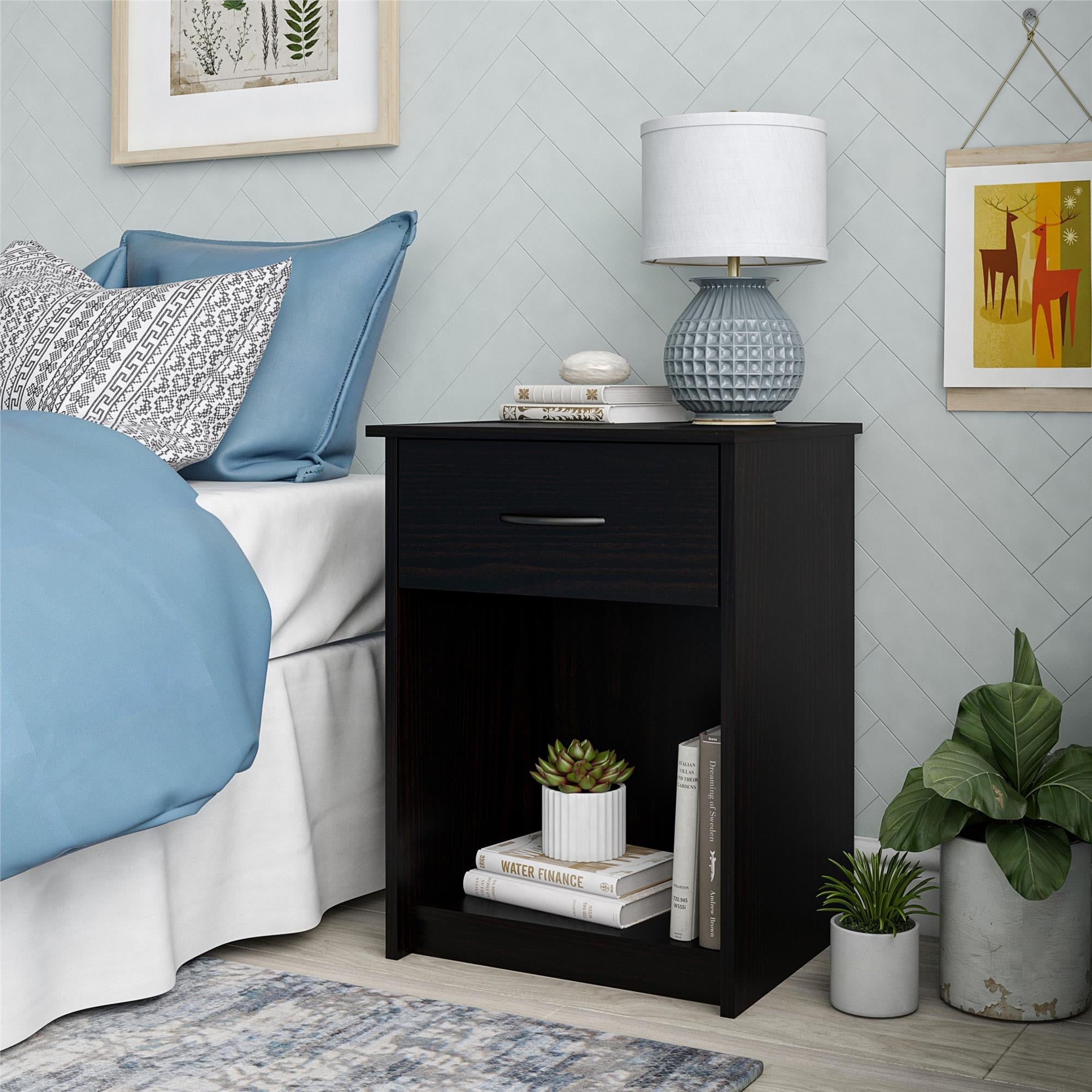 Mainstays Classic Nightstand with Drawer, Espresso
