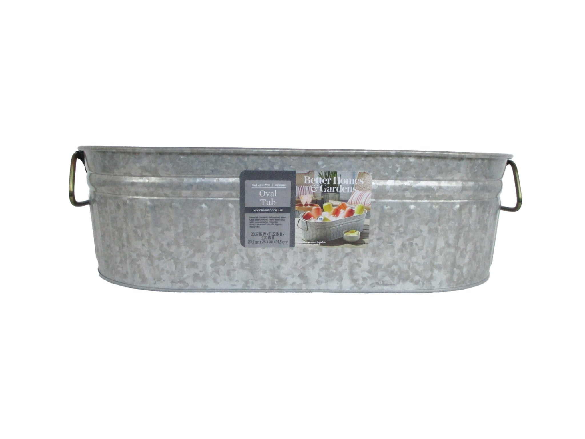 Better Homes & Gardens- Oval Galvanized Tub, 20.27