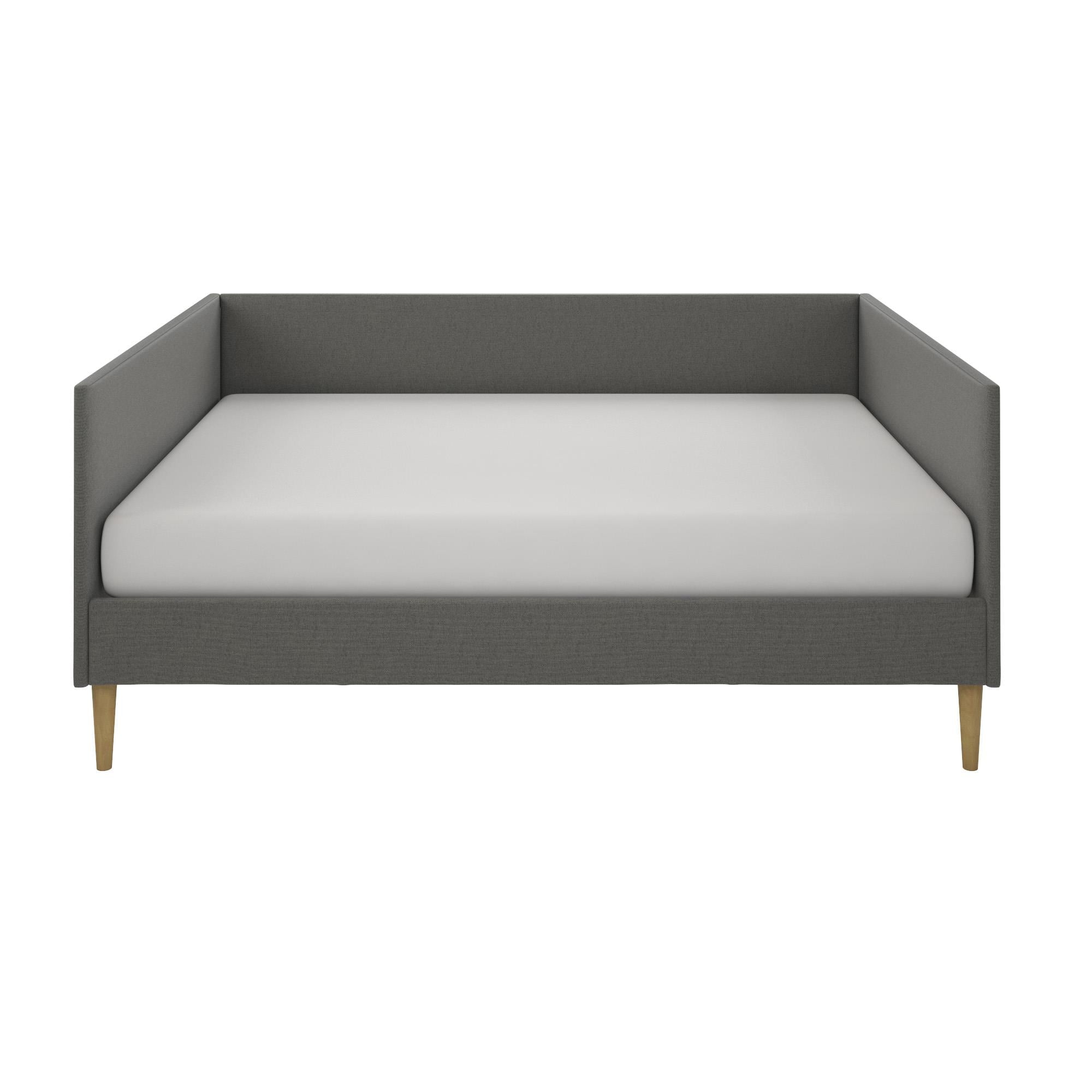 DHP Franklin Mid-Century Upholstered Daybed Frame, Gray Linen, Queen
