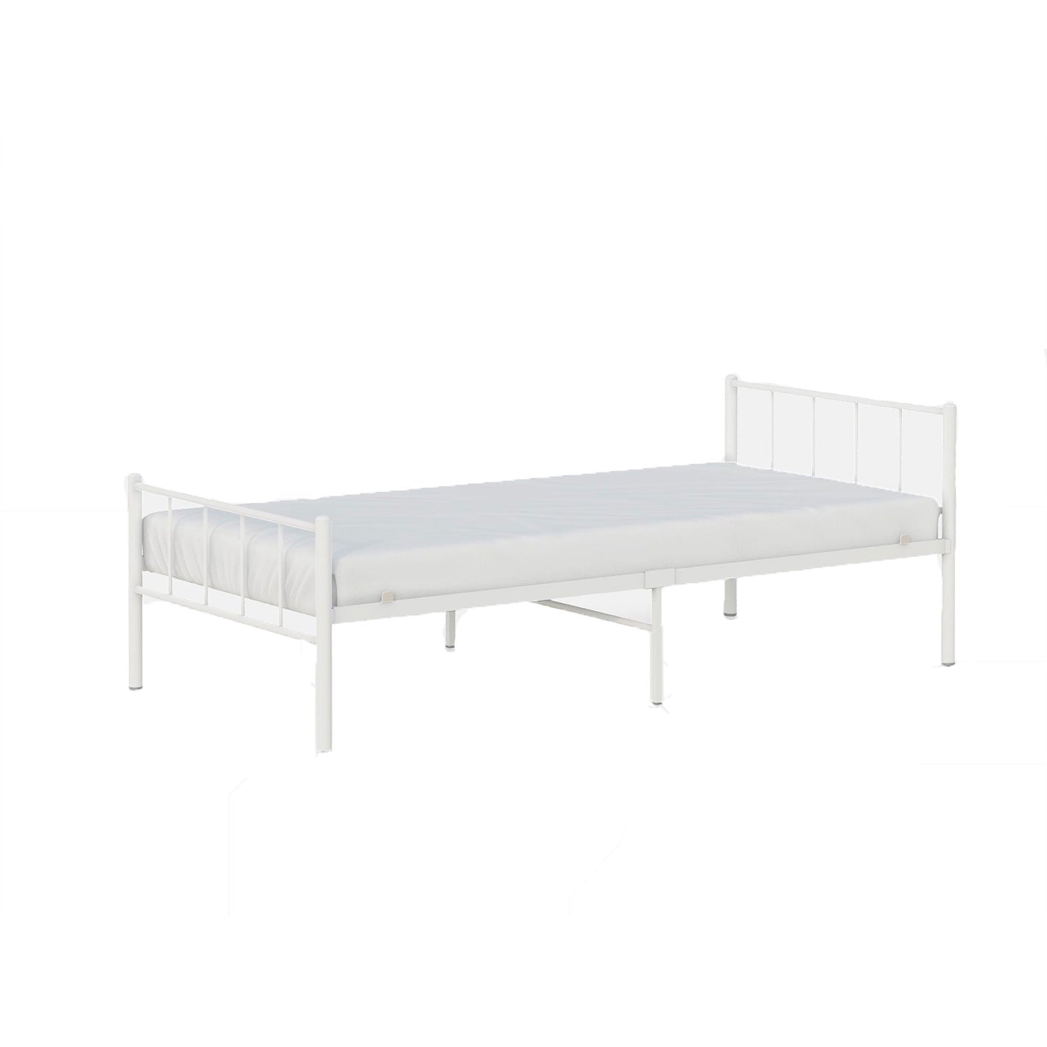 Rack Furniture Austin Steel Twin Furniture Bedroom Kid Bed Frame, White