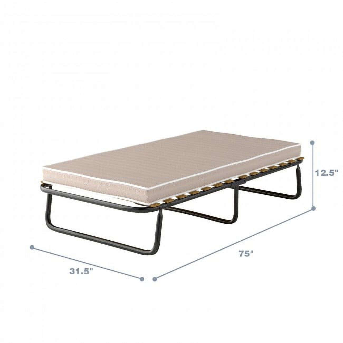 Folding Metal Bed with Memory Foam Mattress