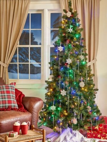 Pre-Lit 7Ft Artificial Two-Color Ozark Christmas Tree - Decor Xmas 2023