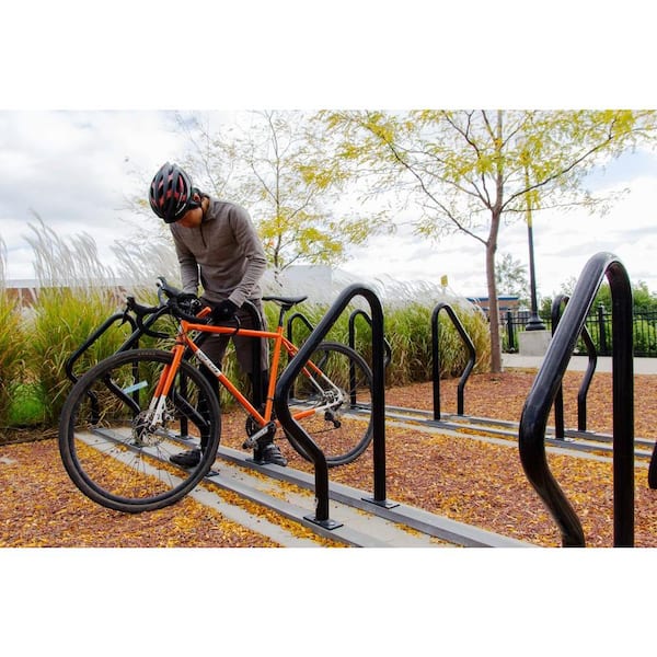 Swerve 2-Bike Powder-Coat In-Ground Mount 22 in. Bike Rack