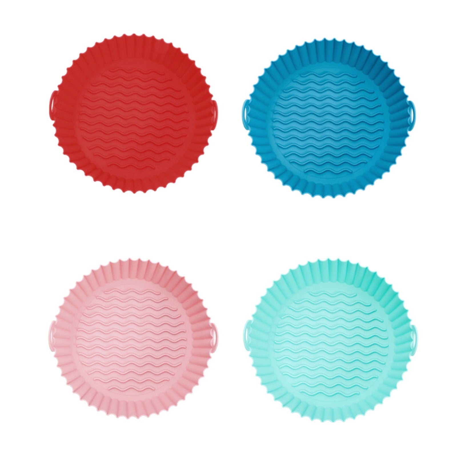 Air Fryer Liner Silicone Accessories Reusable Round Non-Stick Silicone Air Fryer Basket Liner Silicone Material 4 Colors