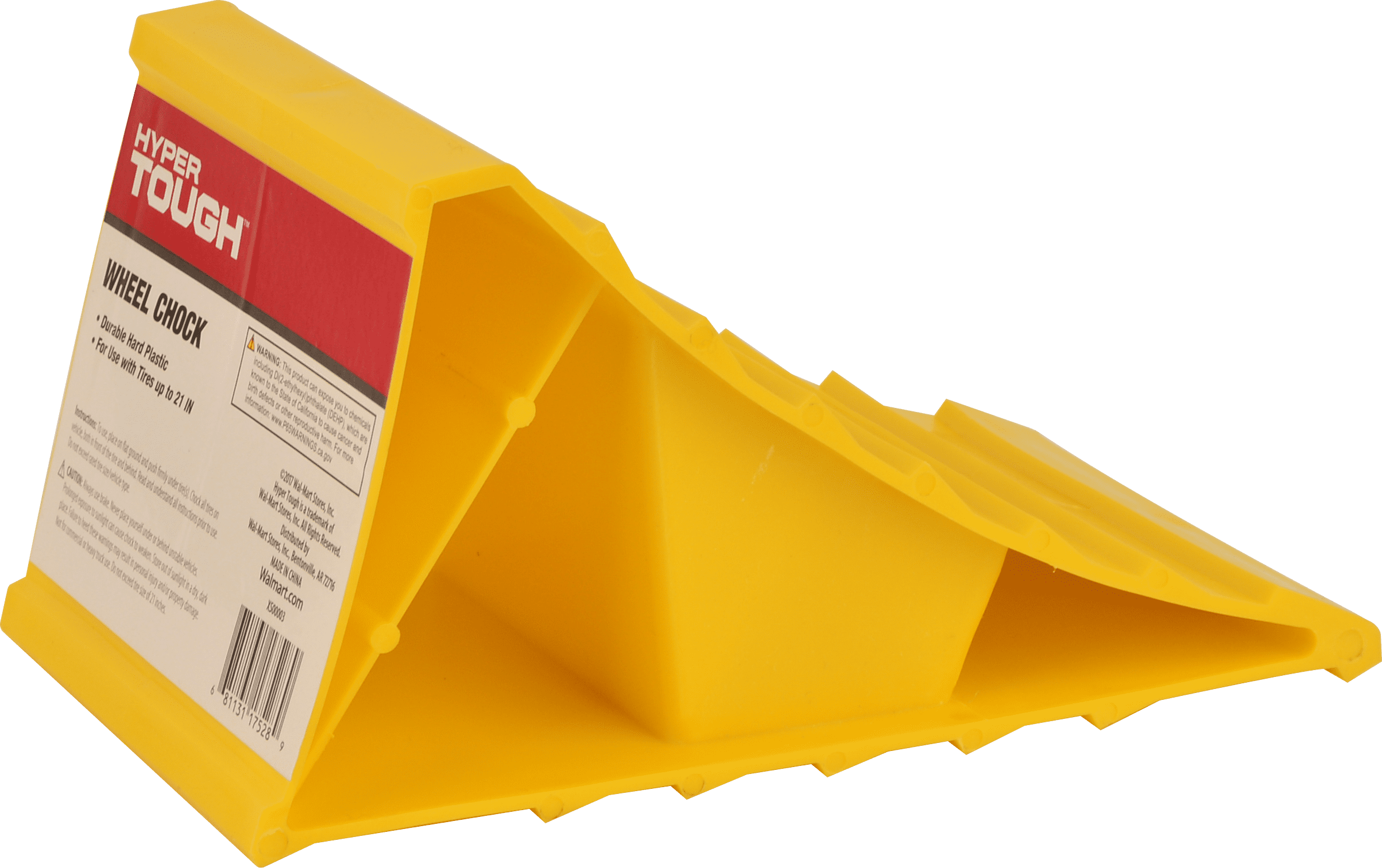 Hyper Tough Wheel Chock Heavy Duty Yellow Plastic