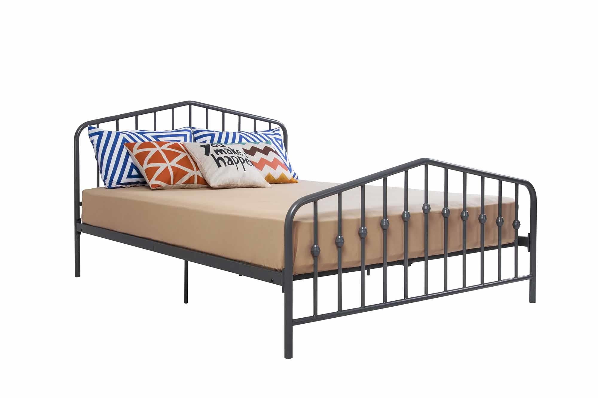 Novogratz Bushwick Metal Bed, Queen, Gunmetal Gray