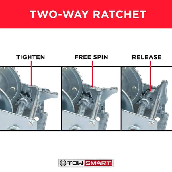 1,500 lb., 2 in. x 20 ft. Manual Trailer Winch