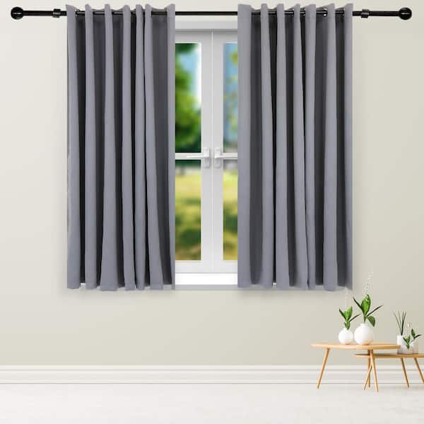 2 Indoor/Outdoor Blackout Curtain Panels with Grommet Top - 100 x 84 in (2.54 x 2.13 m) - Gray
