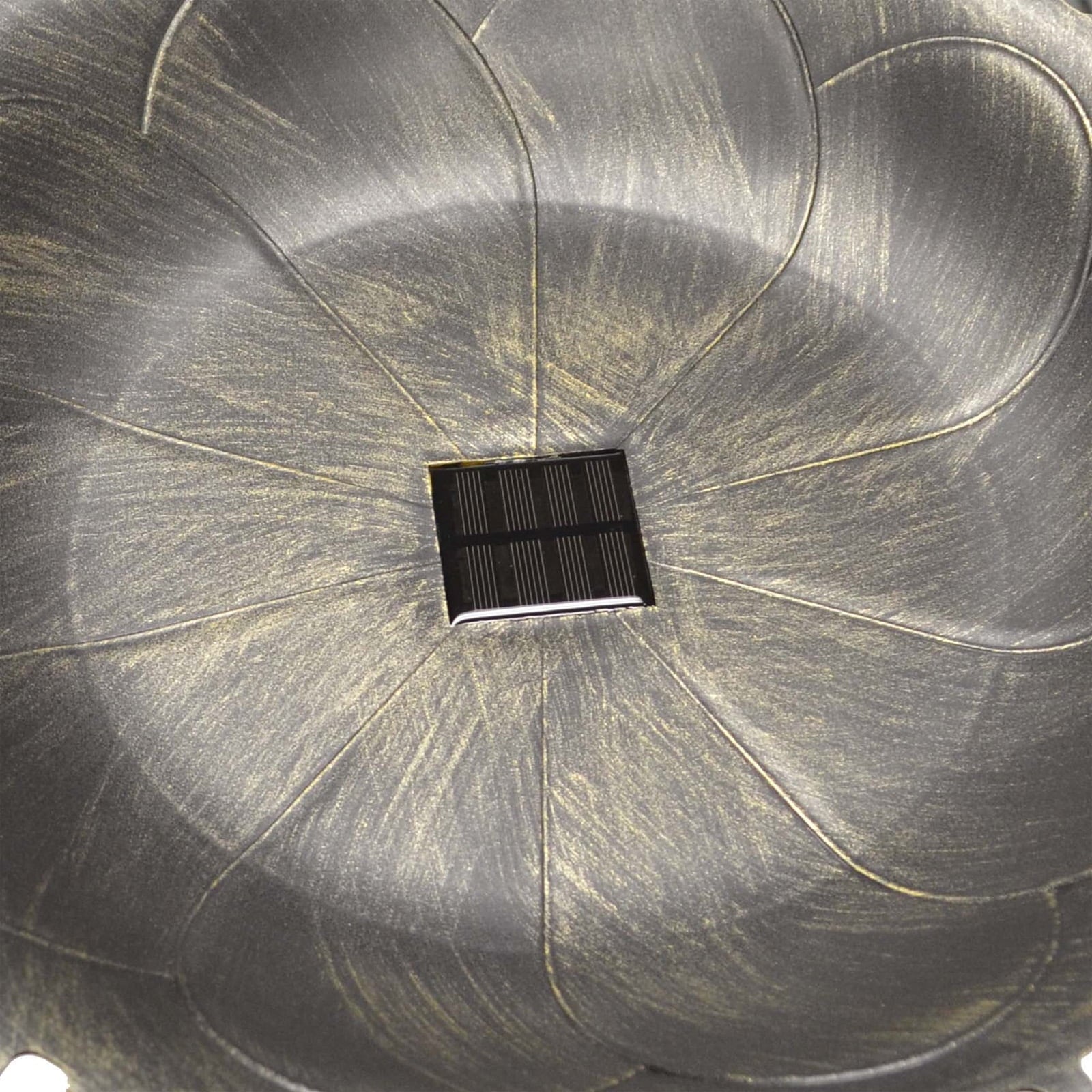 Westcharm 34 Inch Solar Powered LED Lighted Birdbath Poly Resin Bird Bath for Outdoors Yard Outside Outdoor Garden Decoration Pedestal Base Stand - Antique Brushed Bronze Solar Bird Bath