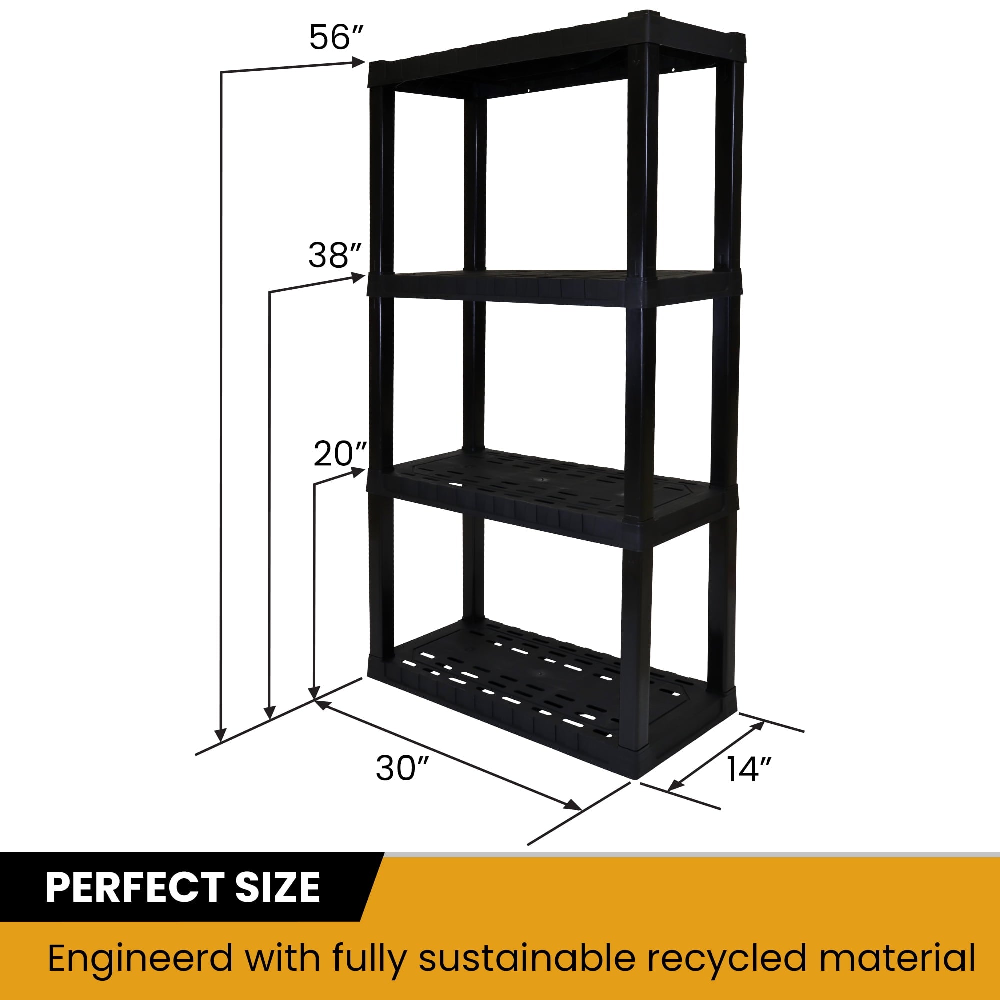 Hyper Tough 4-Tier Shelving Unit, W30 x D14 x H57