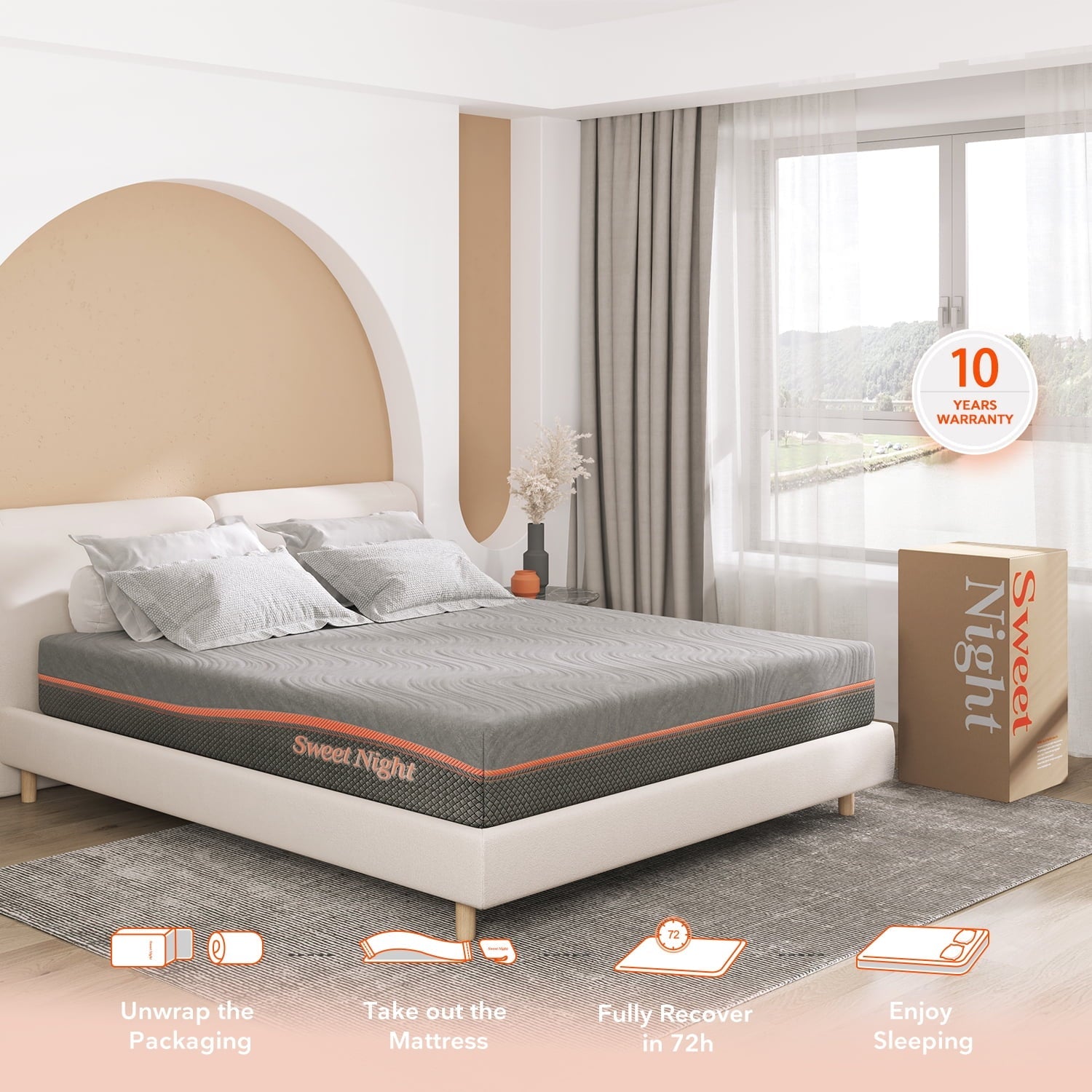 10 inch Queen Gel Memory Foam Mattress in a Box, Queen Size