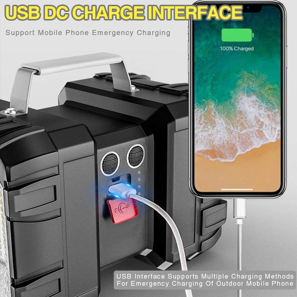 Rechargeable LED Spotlight Flashlight, Super Bright Handheld Searchlight with 5000mAh Battery, 1200 High Lumens Waterproof 7 LED Light Modes for Camping Emergency Use