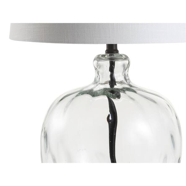 Rae 26.5 in. Clear/Black Glass/Metal LED Table Lamp