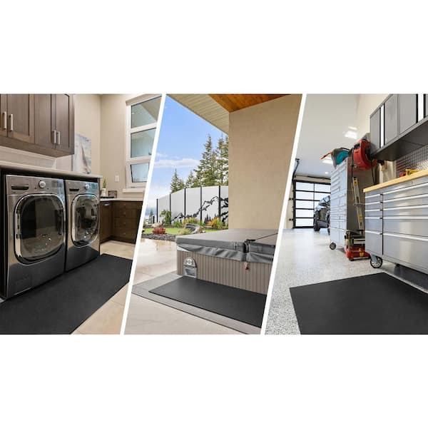 4 ft. x 6 ft. x 0.118 in. Black Rubber Fitness Utility Mat (24 sq. ft.)